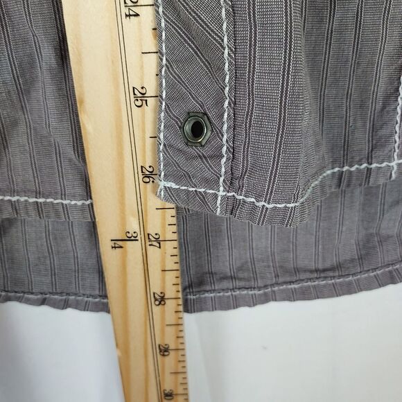 Buckle Black Striped Shirt Men’s Medium M Snap Button Long Sleeve Cotton Blend - Picture 5 of 9